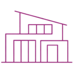 Modernes Wohnhaus-Icon für Wohnbau-Projekte.