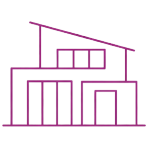 Modernes Wohnhaus-Icon für Wohnbau-Projekte.