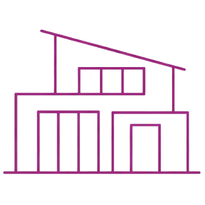Modernes Wohnhaus-Icon für Wohnbau-Projekte.