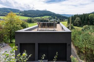 Panoramafenster und Blick ins Grüne bei einem Einfamilienhaus in Frohnleiten
