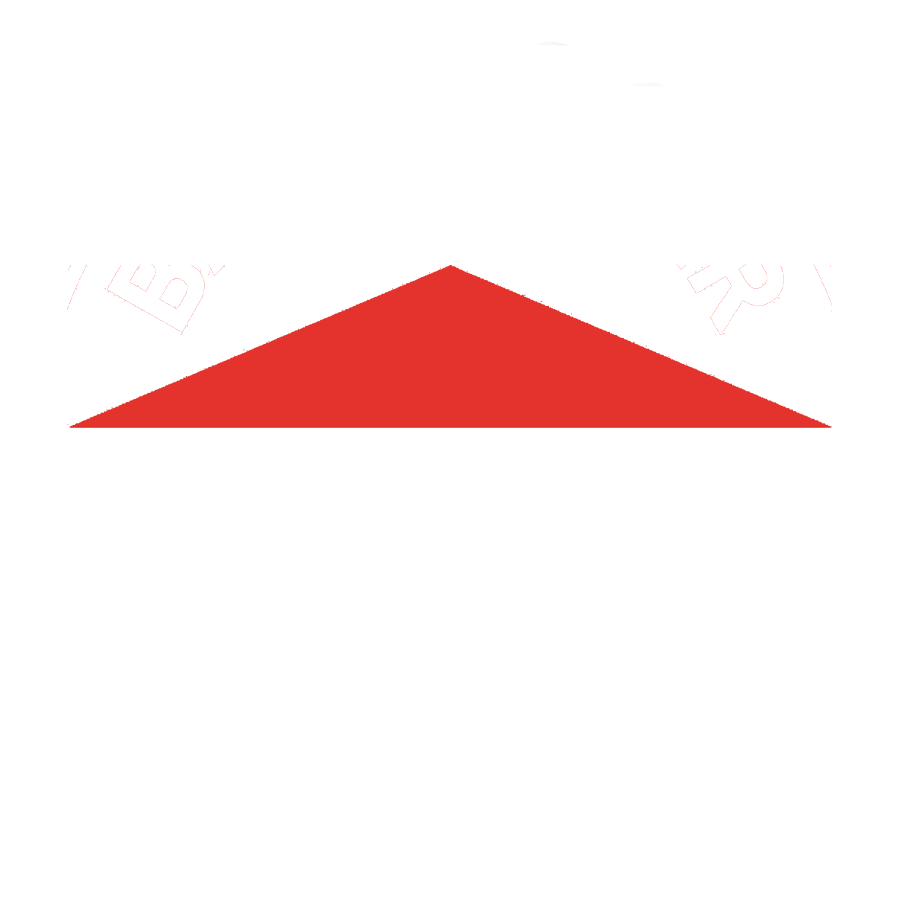 Logo mit den Buchstaben BM unter einem roten Dach, Schriftzug „Baumeister“.